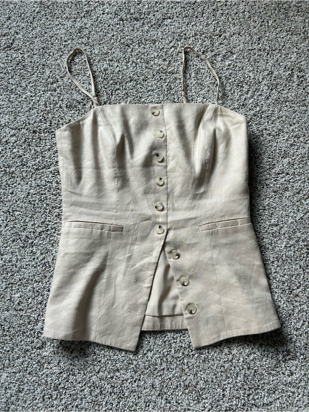 Antonio Melani Linen Blend Button Front Corset Cami | Size 2 | Like New